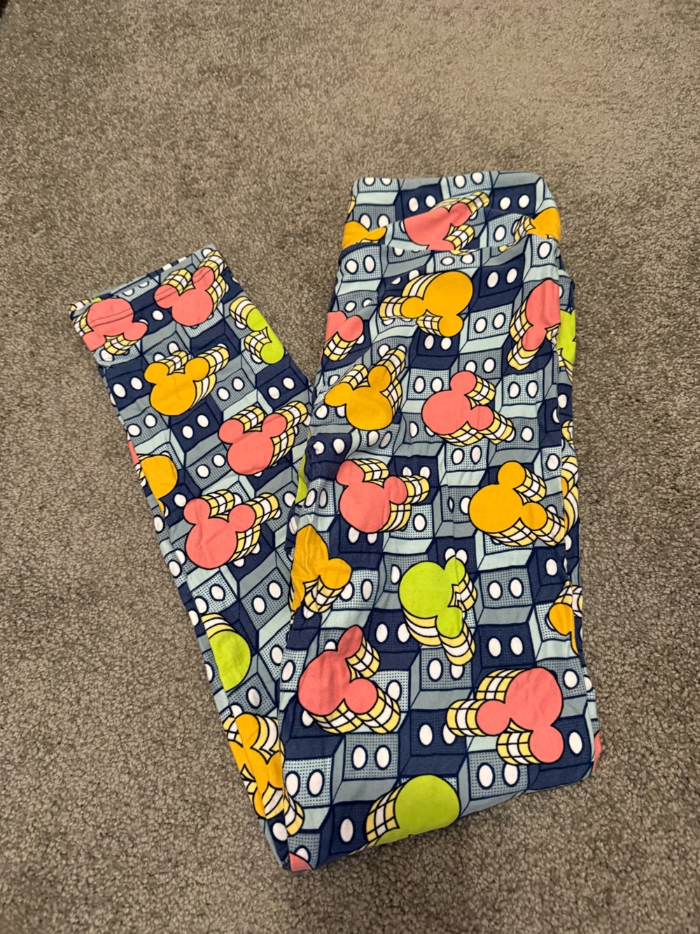 Mickey Head Bricks Full Length Leggings